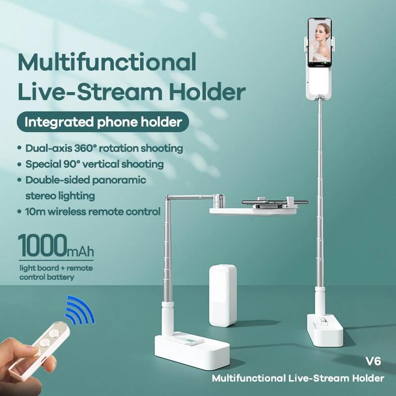 HOCE Cellphone Holder Lampe Selfie Fill Light Phone Support Portable Adjustable Stand For Tiktok Live Streaming Telephone Bluetooth Camera