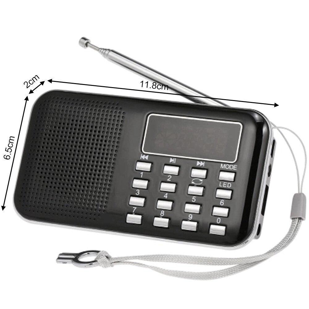 Y-896 Mini FM Radio Digital Portable 3W Stereo Speaker MP3 Audio Player High Fidelity Sound Quality w/ 2 Inch Display Screen Support USB Drive TF Card AUX-IN Earphone-out  outdoor universal Super batt