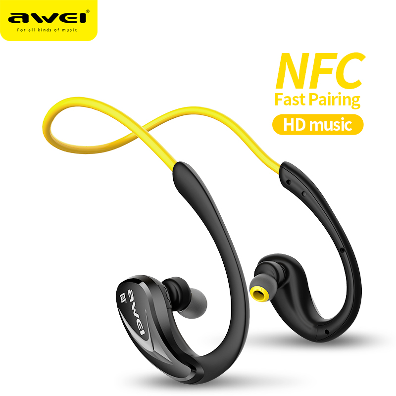 Awei A880BL Neck Hanging Sport Headphone In-ear Bluetooth Wireless Headset Sweat-proof IPX4 Waterproof Sports Wireless Earbuds Built-in Mic Compatible Bluetooth earphone for All Bluetooth mobiles