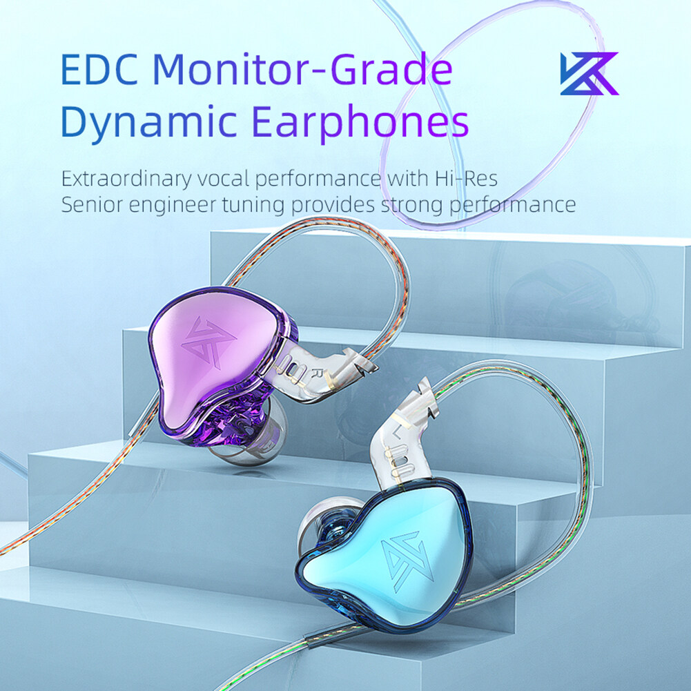 KZ EDC Earphones with Microphone HiFi Noise Cancelling In-ear 3.5mm Wired Headphones Sports Music Gaming Monitor Earbuds Headset