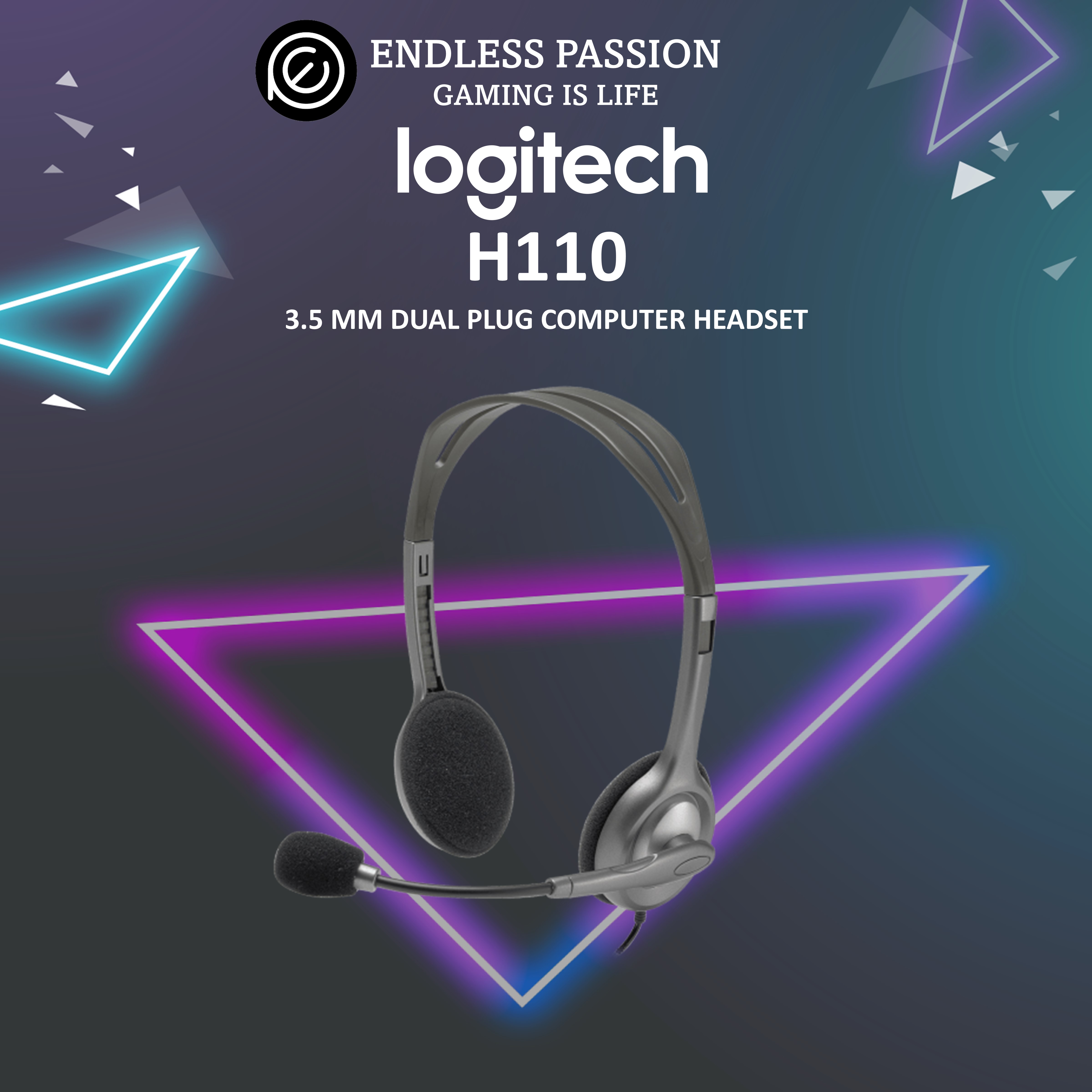 Logitech Stereo Headset H110 - 3.5mm dual plug computer headset