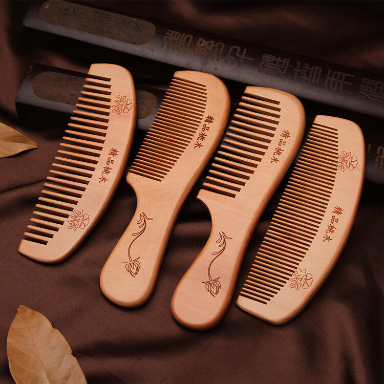 Handmade 100% Natural Green Sandalwood Hair Combs - Anti-Static Sandalwood Scent Natural Hair Detangler Wooden Comb