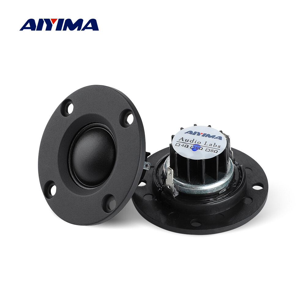 AIYIMA 2Pcs Tweeter 1 inch 6Ohm 30W Dome Silk Film Tweeter Hifi Treble Speaker Audio Loudspeaker With Heatsink