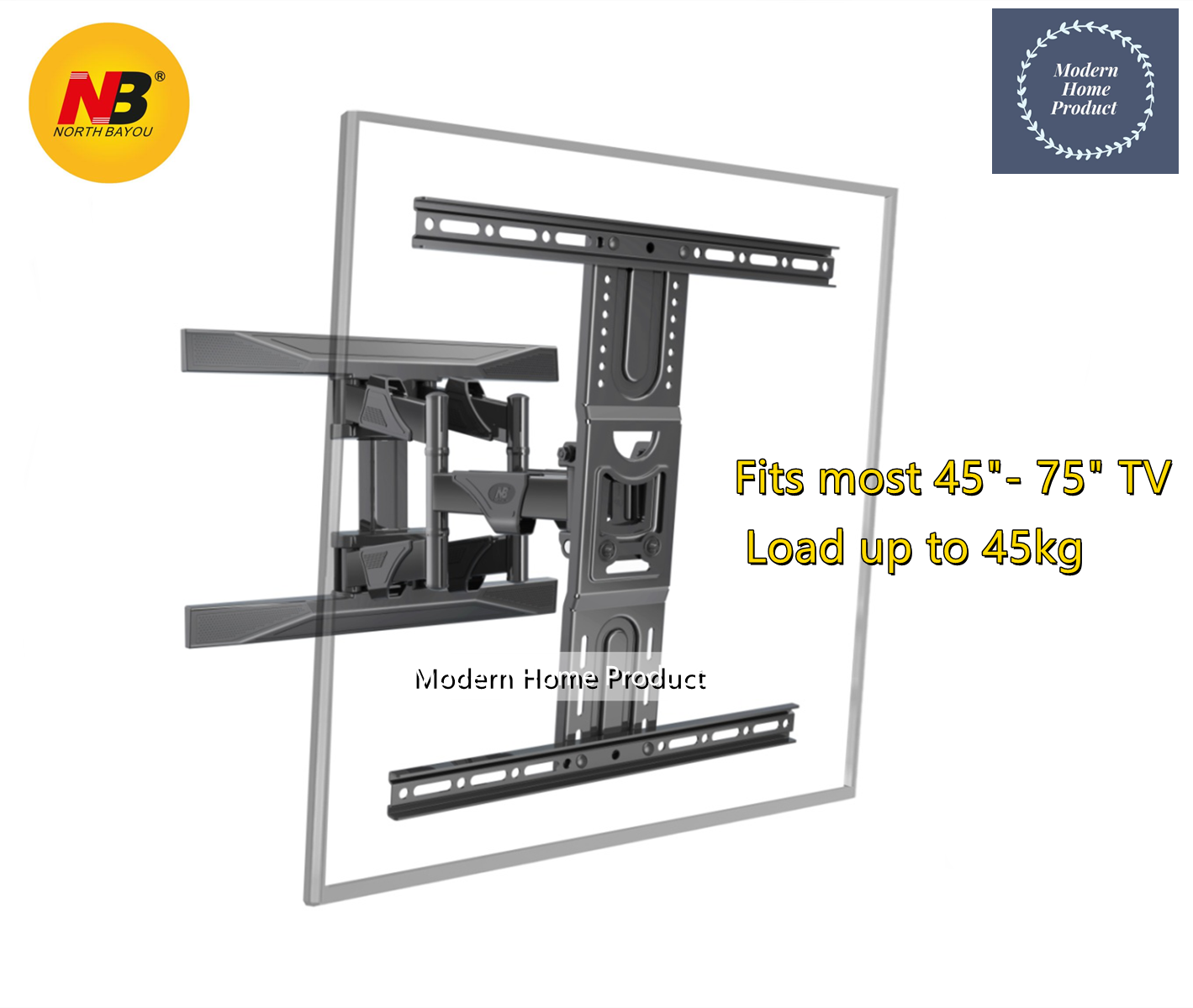 [Local Warranty] For 40 to 80″ inch TV Double Arm Wall Mount TV Bracket swivel NB P6 North bayou