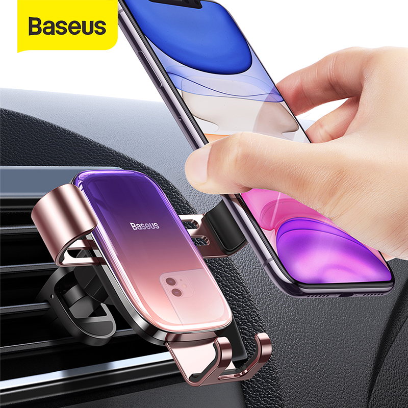 Baseus Phone Holder Car Phone Holder Car Air Vent Clip Mount Stand for iPhone SE 11 Pro 7 Plus Max HuaWei nova 3i mobile phone