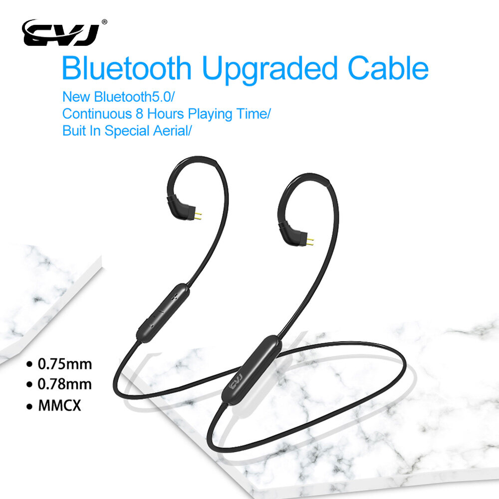 CVJ CT1 Bluetooth Module Detachable Wireless Bluetooth Upgraded Cable With 2Pin 0.75mm/0.78mm/MMCX Connector Earphone Replaceable Line For BLON BL03 Moondrop Aria KATO KZ EDX ZSN Pro CCA CA16 Pro TRN 