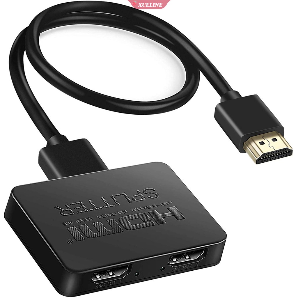 1x2 HDMI Splitter 1 in 2 Out 1 to 2 Amplifier Dual Monitors for Full HD 4K 1080P 3D Come with High Speed HDMI Cable 4K HDMI Splitter Full HD 1080p Video HDMI Switch Switcher 1X2 Split 1 in 2 Out Ampli