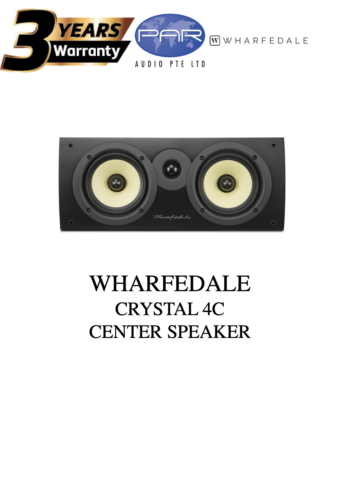 WHARFEDALE CRYSTAL 4C (BLACK), CENTER SPEAKER, DOLBY ATMOS, DTS-X, MULTI CHANNEL
