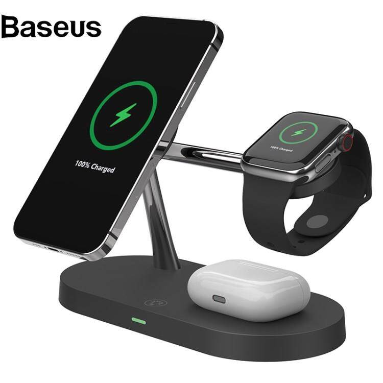 Baseus T268C 4 in 1 15W Max Magnetic Wireless Charger with LED Night Light for iPhone 13/12 Apple Watch AirPods Pro?24hrs ship out?