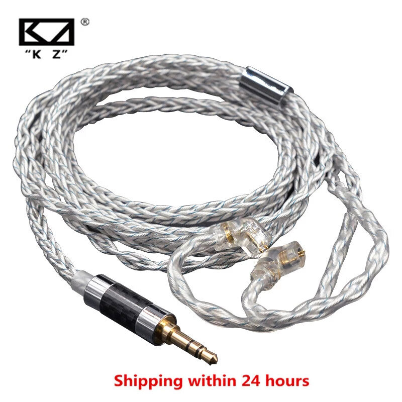 KZ 8 Core Silver Blue Hybrid Silver Plated Upgrade Cable Earphone Cable Heasets Wire for KZ ZS10 PRO ZSN ZSX ZAX DQ6 CSN VX V90S