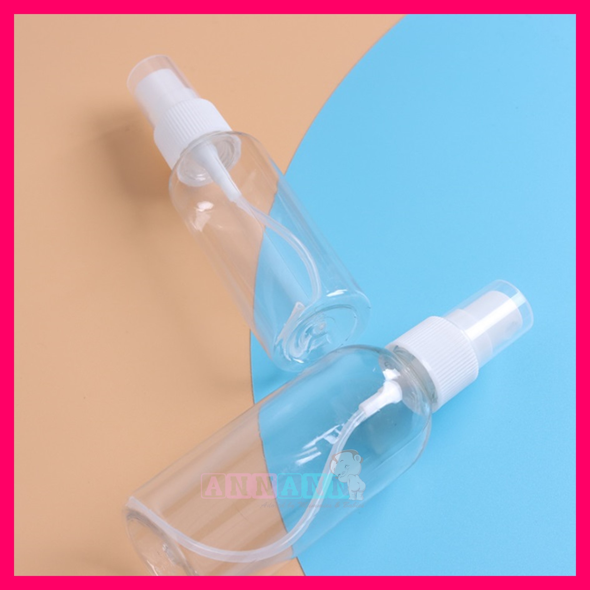(Ann&Ann) 5pcs Atomizers- 30ml/50ml PET/PP Transparent Plastic Atomizer Atomiser Pump Spray Mist Bottle Travel Size Refillable Container Cap Cover Makeup Toner Lotion Liquid Organiser Sanitizer