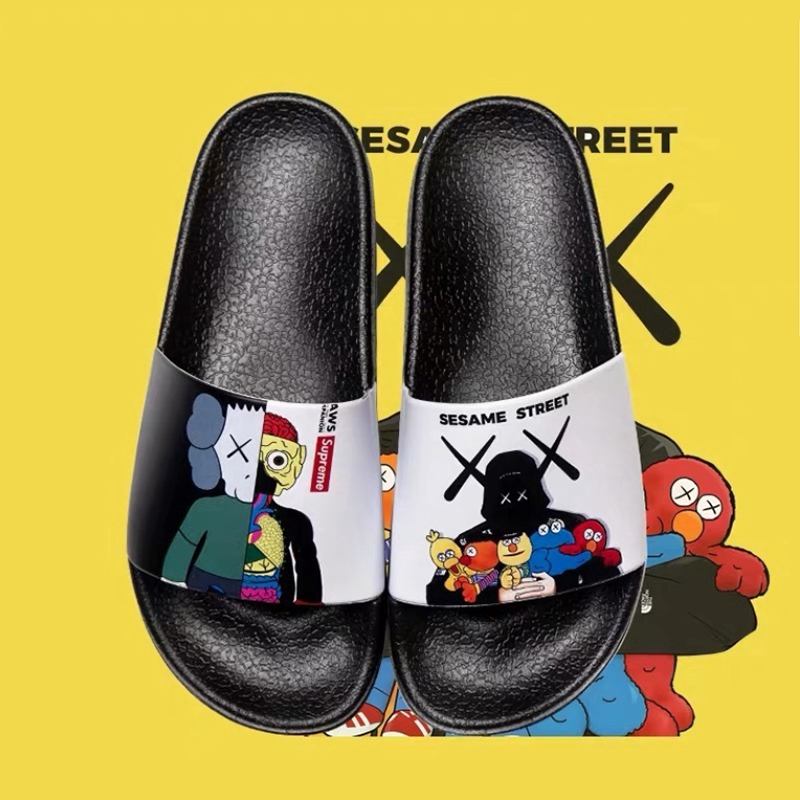 WANNA Fashion Men Sandal Slippers Unisex Sesame Street Slippers Women Men Beach Flip Flops